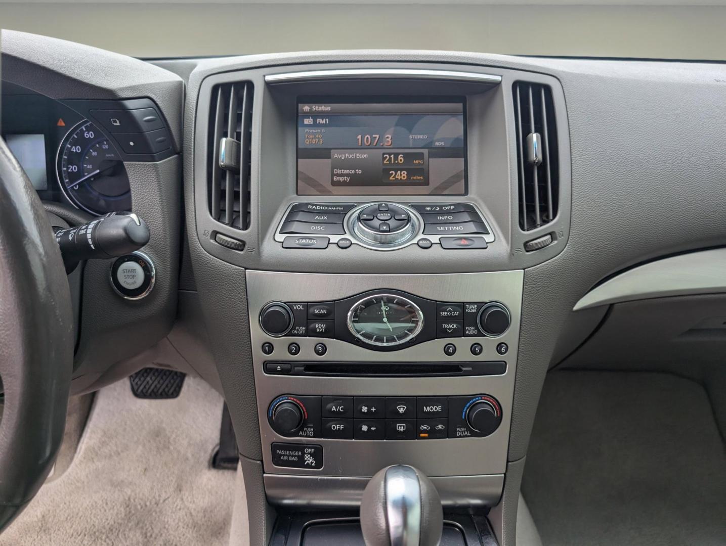 2012 /Stone Infiniti G25 Sedan x (JN1DV6AR8CM) with an Gas V6 2.5L/152 engine, 7-Speed Automatic w/OD transmission, located at 1430 Gateway Drive, Opelika, AL, 36801, (334) 239-0944, 32.637871, -85.409790 - 2012 Infiniti G25 Sedan x - Photo#13