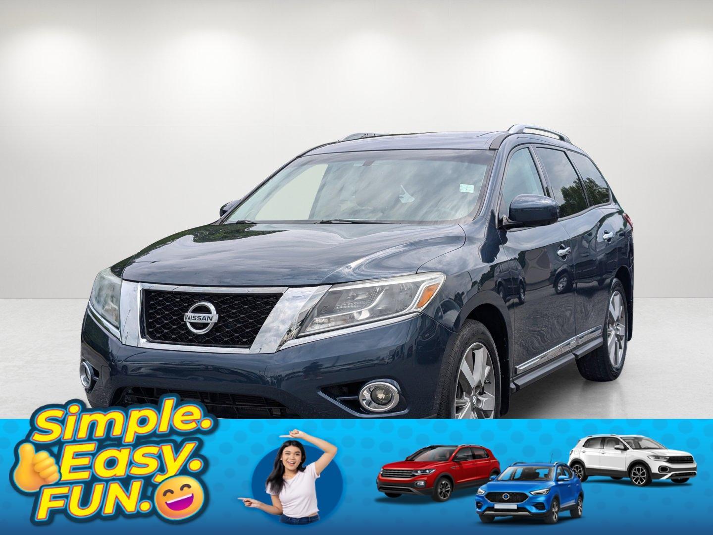 2014 /Charcoal Nissan Pathfinder Platinum (5N1AR2MN7EC) with an Regular Unleaded V-6 3.5 L/213 engine, 1-Speed CVT w/OD transmission, located at 3959 U.S. 80 W, Phenix City, AL, 36870, (334) 297-4885, 32.469296, -85.135185 - 2014 Nissan Pathfinder Platinum - Photo#0