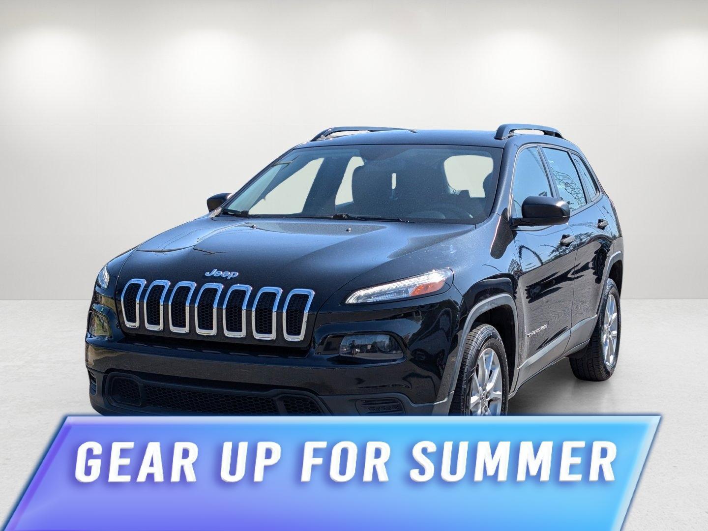 2015 /Black Jeep Cherokee Sport (1C4PJLAB5FW) with an Regular Unleaded I-4 2.4 L/144 engine, 9-Speed Automatic w/OD transmission, located at 7000 Northlake Connector, Columbus, GA, 31904, (706) 987-8085, 32.524975, -84.978134 - 2015 Jeep Cherokee Sport - Photo#0