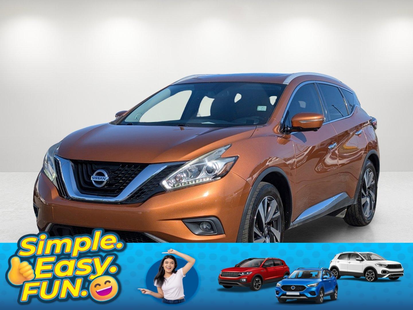 2015 /Black Nissan Murano Platinum (5N1AZ2MG6FN) with an Regular Unleaded V-6 3.5 L/213 engine, 1-Speed CVT w/OD transmission, located at 1430 Gateway Drive, Opelika, AL, 36801, (334) 239-0944, 32.637871, -85.409790 - 2015 Nissan Murano Platinum - Photo#0
