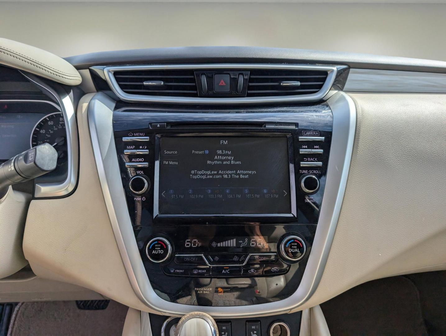 2015 /Beige Nissan Murano SL (5N1AZ2MG7FN) with an Regular Unleaded V-6 3.5 L/213 engine, 1-Speed CVT w/OD transmission, located at 3959 U.S. 80 W, Phenix City, AL, 36870, (334) 297-4885, 32.469296, -85.135185 - 2015 Nissan Murano SL - Photo#14