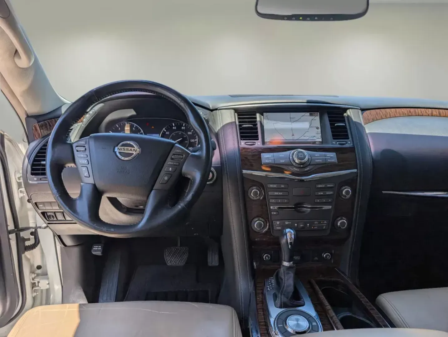 2017 /Almond Nissan Armada Platinum (JN8AY2NF1H9) with an Regular Unleaded V-8 5.6 L/339 engine, 7-Speed Automatic w/OD transmission, located at 3959 U.S. 80 W, Phenix City, AL, 36870, (334) 297-4885, 32.469296, -85.135185 - 2017 Nissan Armada Platinum - Photo#14
