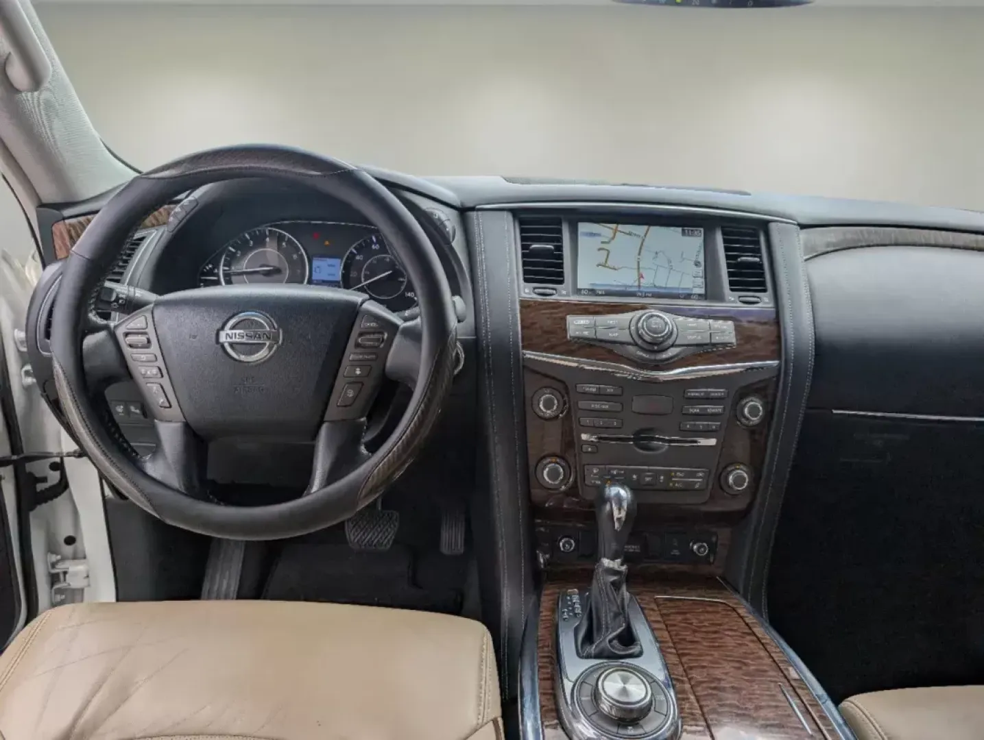 2017 /Almond Nissan Armada Platinum (JN8AY2NC3H9) with an Regular Unleaded V-8 5.6 L/339 engine, 7-Speed Automatic w/OD transmission, located at 3959 U.S. 80 W, Phenix City, AL, 36870, (334) 297-4885, 32.469296, -85.135185 - 2017 Nissan Armada Platinum - Photo#14