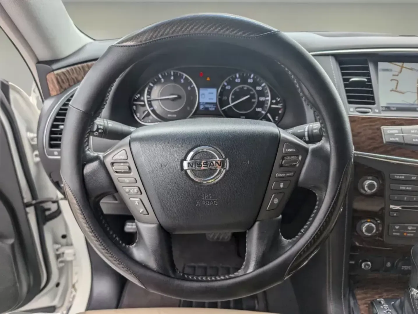 2017 /Almond Nissan Armada Platinum (JN8AY2NC3H9) with an Regular Unleaded V-8 5.6 L/339 engine, 7-Speed Automatic w/OD transmission, located at 3959 U.S. 80 W, Phenix City, AL, 36870, (334) 297-4885, 32.469296, -85.135185 - 2017 Nissan Armada Platinum - Photo#18