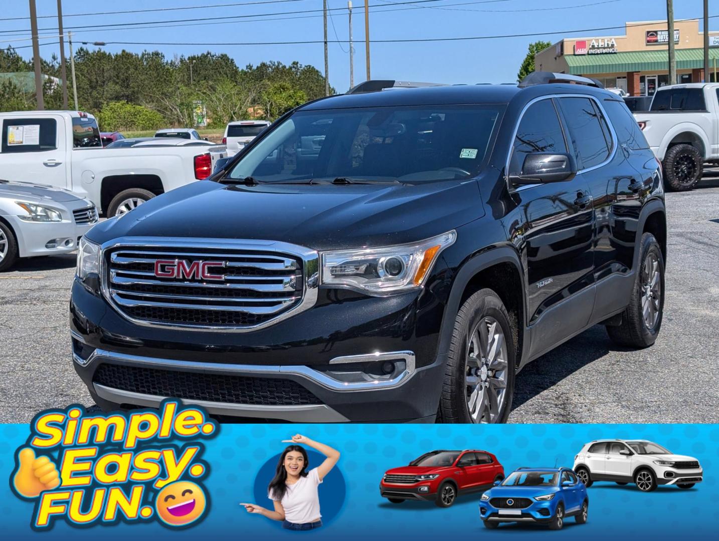 2018 /Jet Black GMC Acadia SLT (1GKKNMLS9JZ) with an Gas V6 3.6L/223 engine, 6-Speed Automatic transmission, located at 3959 U.S. 80 W, Phenix City, AL, 36870, (334) 297-4885, 32.469296, -85.135185 - 2018 GMC Acadia SLT - Photo#0